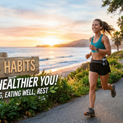 Woman practicing healthy lifestyle habits