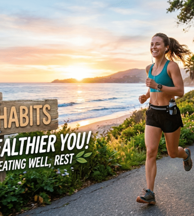 Woman practicing healthy lifestyle habits
