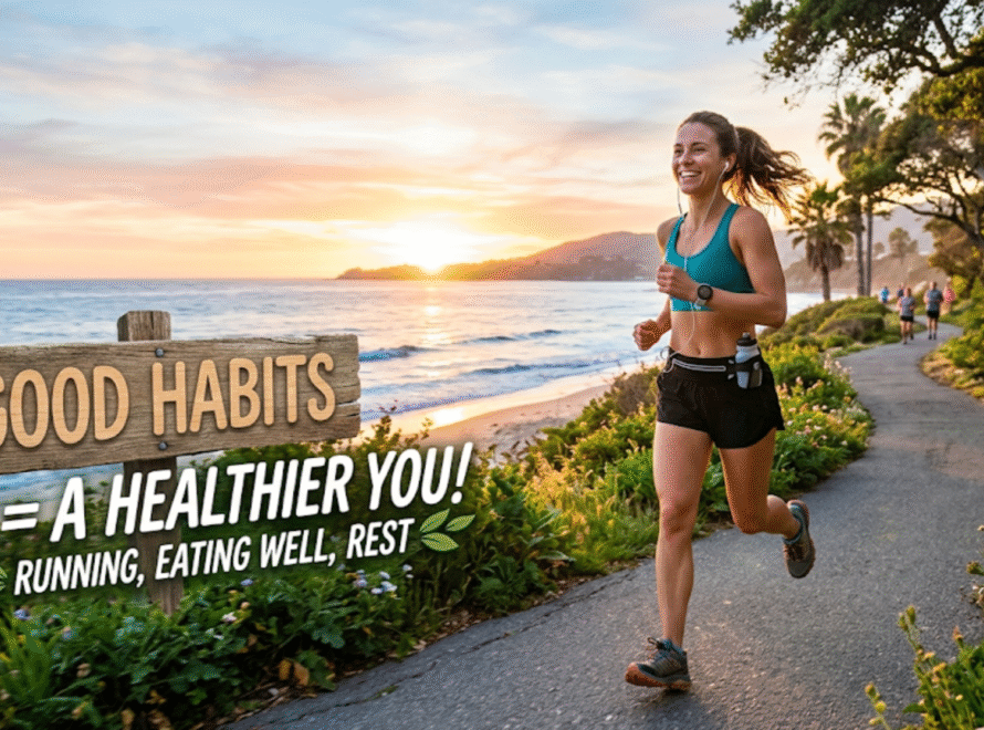 Woman practicing healthy lifestyle habits