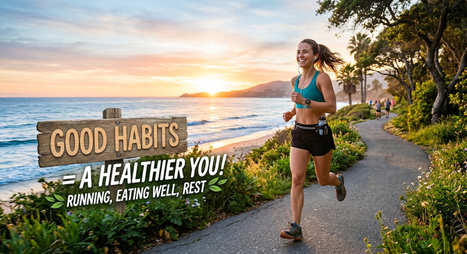 Woman practicing healthy lifestyle habits