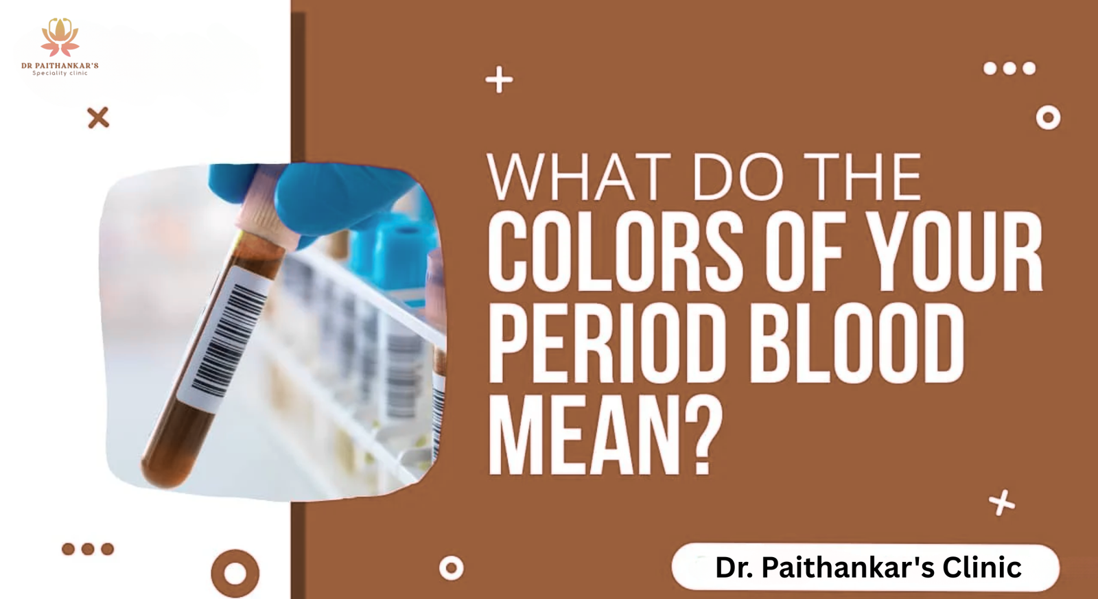 Different period blood colours explained including brown, black, red, pink, orange and grey menstrual blood.